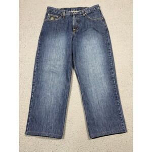 Cinch Jeans Mens 36x26 Med Wash Blue Relaxed Straight Denim Cinch Up
